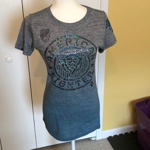 Blue ombré American Fighter foil tee